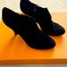 J. Crew Shoes | J Crew Suede Heeled Bootie. Made In Italy. Leather Sole. | Color: Black | Size: 8