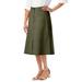 Plus Size Women's Chino Utility Skirt by Jessica London in Dark Olive Green (Size 14 W)