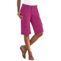 Plus Size Women's Cargo Shorts by Roaman's in Raspberry (Size 36 W)