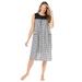 Plus Size Women's Zip Lounger by Dreams & Co. in Black White Gingham (Size 4X)