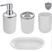 Latitude Run® 4 Piece Bathroom Accessory Set Plastic in White | 6.61 H x 2.91 W x 2.91 D in | Wayfair 3BA73023B84A4964BE077A76429FF4C5