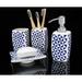 George Oliver Gareri 4 Piece Bathroom Accessory Set Ceramic in Blue/White | 2.5 D in | Wayfair 0D39864E70E348F3BA2325A63C491629
