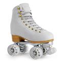 Tuosamtin Roller Skates for Women or Men with Height Adjustable Rubber Stoppers Retro Suede Quad Roller Skates for Outdoor and Indoor (Gray, 9)