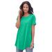 Plus Size Women's Crisscross-Back Ultimate Tunic by Roaman's in Tropical Emerald (Size 12) Long Shirt