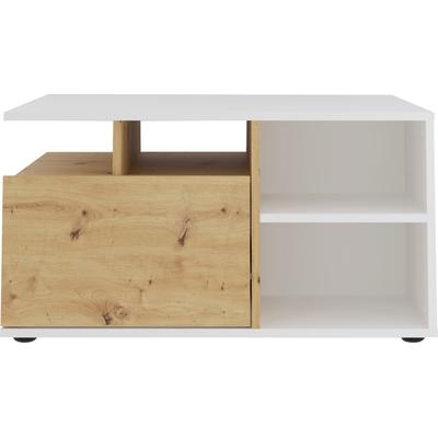 Couchtisch FMD "Twin", weiß (weiß perl, artisan eiche, weiß perl, weiß perl), B:78,5cm H:41,4cm T:67,5cm, Tische Image