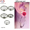 Showlove-10pcs Générateurs De Grande Taille En Acier Captive Perle Jules Anneaux Piercing En