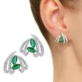 Boucles d'oreilles à griffes CZ vertes pour femmes accessoires d'oreilles de luxe à la mode bijoux