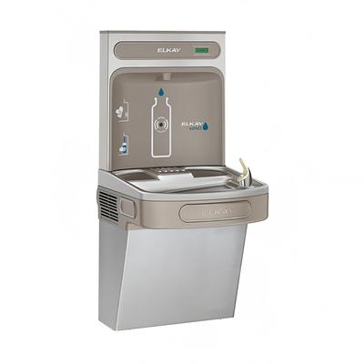 Elkay EZS8WSSK Wall Mount Drinking Fountain w/ Bottle Filler - Non Filtered, Refrigerated, Stainless, Silver, 115 V
