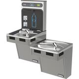 Halsey Taylor HTHB-HAC8BLPV-NF Wall Mount Bi Level Drinking Fountains w/ Bottle Filler - Refrigerated, Non Filtered, Silver, 115 V