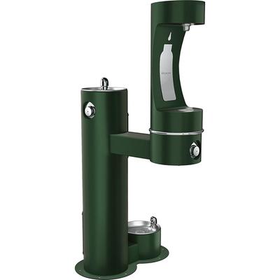 Elkay LK4420BF1LDBEVG Outdoor Bottle Filling Station w/ Drinking & Pet Fountain - Non Refrigerated, Evergreen