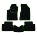 PROPOSTEONLINE Fußmatten-Set für Ford Ecosport Baujahr 2014 bis 2018 in Automobil-Teppich, hergestellt in Italien, schwarz, Rand grün