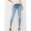 Ankle-Jeans ONLY "ONLBLUSH – Ankle-Jeans mit Destroyed Look für trendige Outfits", Damen, Gr. L (40), Länge 30, blau (light blau denim), Denim/Jeans, Obermaterial: 94% Baumwolle, 4% Polyester, 2% Elasthan, Abriebeffekte, casual, skinny fit, Jeans,...