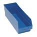 QUANTUM STORAGE SYSTEMS QSB214BL Shelf Storage Bin, Blue, Polypropylene, 23 5/8