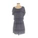 Gap Outlet Casual Dress - Mini Scoop Neck Short sleeves: Blue Print Dresses - Women's Size X-Small