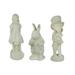 Alice In Wonderland, White & Mad Hatter White Cement Statue Set - 19.5 X 6.5 X 6.25 inches