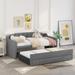 Twin Size Upholstered Daybed Pull-out Storage Bed with Trundle and Three Drawers