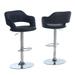 Bar Stool, Swivel, Bar Height, Adjustable, Metal, Pu Leather Look, Chrome, Contemporary, Modern