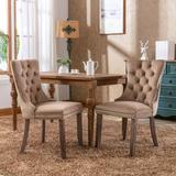 Velvet Dining Chairs Set of 2, Upholstered High-end Tufted Dining Room Chair with Nailhead Back Ring