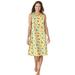 Plus Size Women's Short Sleeveless Sleepshirt by Dreams & Co. in Yellow Cats (Size 7X/8X) Nightgown