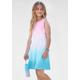 Jerseykleid KANGAROOS Gr. 140/146, N-Gr, bunt (weiß, rosa, mint) Mädchen Kleider Gemusterte im modischen Farbverlauf