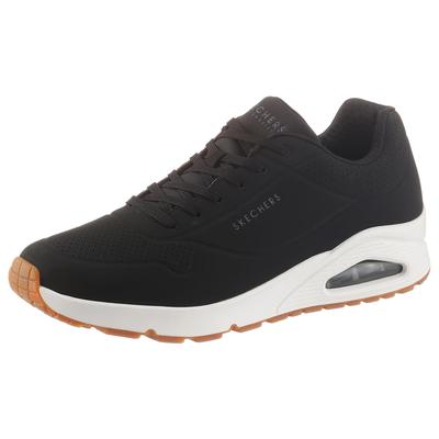 Sneaker SKECHERS "Uno - Stand on Air", Herren, Gr. 39, schwarz-weiß (schwarz, weiß), Synthetik, sportlich, Schuhe, Freiz