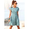 Jerseykleid VIVANCE, Damen, Gr. 36, N-Gr, grün (grün, bedruckt), Jersey, Obermaterial: 100% Viskose, geblümt, modisch, figurumspielend kniefrei, Rundhals, Kurzarm, Kleider, mit Blümchendruck, lockeres Sommerkleid, Strandkleid, Topseller