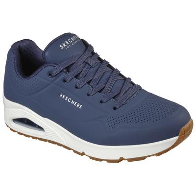 Sneaker SKECHERS "Uno - Stand on Air", Herren, Gr. 40, blau (navy), Lederimitat, sportlich, Schuhe, Freizeitschuh, Halbs