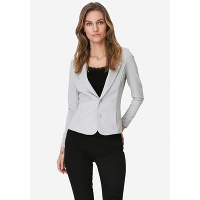 Jerseyblazer SOYACONCEPT "SC-Daniela1", Damen, Gr. L (40), grau (lt grau melange), Jersey, Obermaterial: 73% Polyester, 24% Viskose, 3% Elasthan, gepflegt, feminin, schmal hüftlang, Langarm, Blazer, ein modisches Basic Image