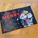 Disney Accents | Disney Just Be Merry Santa Mickey Mouse Christmas Tree Door Floor Mat Holiday | Color: Black | Size: Os