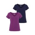 Funktionsshirt FAYN SPORTS "Double Pack Essential" Gr. 34, bunt (navy, fuchsia) Damen Shirts Funktionsshirts