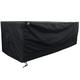 icover Rectangle Black Garden Table Cover - Waterproof, Breathable Vents, Thick Oxford 600D Material. 2x Buckled Straps Outdoor Furniture cover (170cm x 94cm x 70cm) (213cm x 132cm x 74cm)