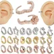 Zunderes-Clous d'oreille en cristal bijoux de piercing corporel boucle d'oreille gemme clip