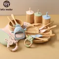Let's Make-Ensembles de vaisselle en bois pour enfants fournitures d'alimentation vaisselle en