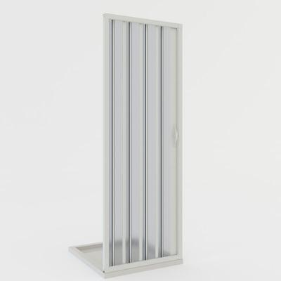 Faltwand Duschtür für Nische weiße pvc h 185 cm Mod. Giglio mit seitlicher Öffnung 120 cm Image