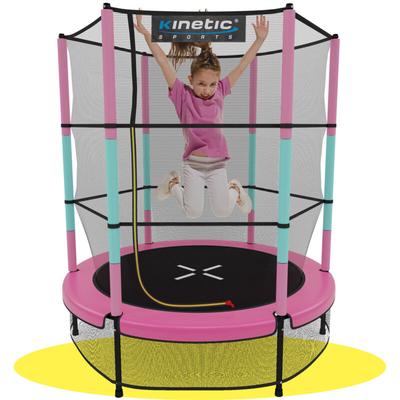 Kinetic Sports - Kinder Trampolin jumper 140 cm - Inklusive Gummiseil Federung, Sicherheitsnetz mit Image