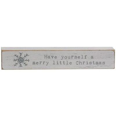 Have Yourself A Merry Little Christmas Typewriter Block - 0.75"W X 8.50"L X 1.50"H