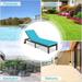 2PC Patio Rattan Lounge Chair Chaise Recliner Back Adjustable W/Wheels