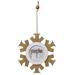 Merry Christmas Nordic Moose Wood Ornament - H - 0.25 in. W - 6.25 in. L - 6.25 in.