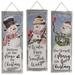 Christmas Snowman Metal Signs, 3 Asstd. - 24” tall by 8.5” wide by 1” deep