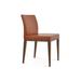 sohoConcept Aria Wood Solid Back Side Chair Genuine Leather in Brown | 31 H x 17 W x 21 D in | Wayfair DC11002-26