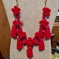 J. Crew Jewelry | J. Crew Honeymoon Red Tassel Necklace - Red Tassel J. Crew Runway Necklace | Color: Gold/Red | Size: Os