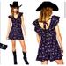 Free People Dresses | Free People Purple Floral Corduroy Romper With Ruffle Sleeves Brand New | Color: Purple | Size: S