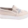 Michael Kors Shoes | Michael Kors Star Leather Pull On Trainer | Color: Cream | Size: 8.5