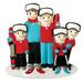 The Holiday Aisle® Ski Family Hanging Figurine Ornament Ceramic/Porcelain in Black/Blue/Red | 3 H x 4 W x 1 D in | Wayfair