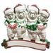 The Holiday Aisle® Llama Family Hanging Figurine Ornament Ceramic/Porcelain in Green/Red | 3 H x 4 W x 1 D in | Wayfair