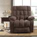 Inbox Zero Reclining Heated Massage Chair Mildew Resistant/Chenille/Stain Resistant in Brown | 42 H x 34 W x 21 D in | Wayfair