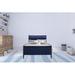 Ivy Bronx Ashanjali Storage Standard Bed Upholstered, Solid Wood in Blue/White | 47 H x 62 W in | Wayfair C16AE607B0D4460B9204F04D279E81B9