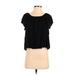 BB Dakota Short Sleeve Blouse: Black Tops - Women's Size Small