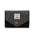 SNOW PAW Islander HarrisTweed Lady’s Small Clasp Purse (Black Suede)