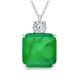 YUNKAI Sterling Silver Emerald Necklace, 2Ct-9Ct Lab Grown Emerald Pendant Necklace for Women Hypoallergenic White Gold Plated Jewelry Gifts for Her, lab emerald